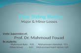 Major & Minor Losses Under Supervision of: Prof. Dr. Mahmoud Fouad By students: Mahmoud Bakr 533 Mohammed Abdullah 511 Moaz Emad 619 Mohammed Nabil Abbas.
