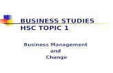 BUSINESS STUDIES HSC TOPIC 1 Business Management and Change.