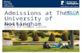 1 Admissions at The University of Nottingham Matthew Harrison Schools and Colleges Liaison Officer.
