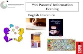 Y11 Parents’ Information Evening English Literature.