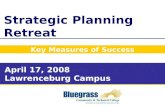 Key Measures of Success Strategic Planning Retreat April 17, 2008 Lawrenceburg Campus.