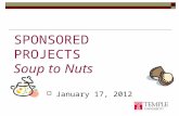 SPONSORED PROJECTS Soup to Nuts  January 17, 2012.