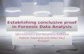 Establishing conclusive proof in Forensic Data Analysis SBV Forensics and Morpheus Software Gabriel Hopmans and Peter-Paul Kruijsen SBV Forensics and Morpheus.