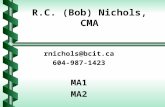 R.C. (Bob) Nichols, CMA rnichols@bcit.ca 604-987-1423 MA1 MA2.