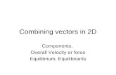Combining vectors in 2D Components, Overall Velocity or force Equilibrium, Equilibriants.