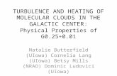 TURBULENCE AND HEATING OF MOLECULAR CLOUDS IN THE GALACTIC CENTER: Natalie Butterfield (UIowa) Cornelia Lang (UIowa) Betsy Mills (NRAO) Dominic Ludovici.