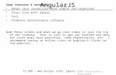 SUNY Polytechnic Institute CS 490 – Web Design, AJAX, jQueryAngularJS AngularJS is a client-side JavaScript Framework for adding interactivity to HTML.