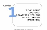 © 2003 McGraw-Hill Companies, Inc., McGraw-Hill/Irwin DEVELOPING CUSTOMER RELATIONSHIPS AND VALUE THROUGH MARKETING 1 1 C HAPTER.