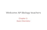 Welcome AP Biology teachers Chapter 2: Basic Chemistry.