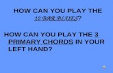 HOW CAN YOU PLAY THE 12 BAR BLUES ? HOW CAN YOU PLAY THE 3 PRIMARY CHORDS IN YOUR LEFT HAND?