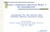 Customized for the Seattle Area Software Quality Assurance Group Dave Brandes People Capability Maturity Model Services The Boeing Company July 19, 2001.
