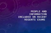 PEOPLE AND INFORMATION INCLUDED ON RECENT REGENTS EXAMS.