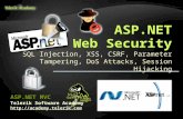 SQL Injection, XSS, CSRF, Parameter Tampering, DoS Attacks, Session Hijacking Telerik Software Academy  ASP.NET MVC.