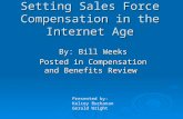 Setting Sales Force Compensation in the Internet Age By: Bill Weeks Posted in Compensation and Benefits Review Presented by: Kelcey Buchanan Gerald Wright.