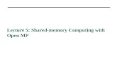 Lecture 5: Shared-memory Computing with Open MP. Shared Memory Computing.