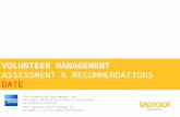 VOLUNTEER MANAGEMENT ASSESSMENT & RECOMMENDATIONS DATE The Leadership Development and Strategic HR Practice Area is presented by American Express. This.