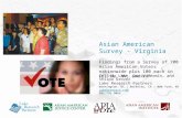 Asian American Survey - Virginia Findings from a Survey of 700 Asian American Voters nationwide plus 100 each in FL, IL, NV, and VA Celinda Lake, David.
