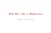 CSCI 6231: Software Engineering Instructor: Morris Lancaster.