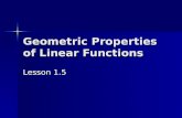 Geometric Properties of Linear Functions Lesson 1.5.