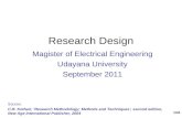 1/42 Research Design Magister of Electrical Engineering Udayana University September 2011 Source: C.R. Kothari, ‘Research Methodology; Methods and Techniques’,