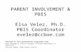 PARENT INVOLVEMENT & PBIS Elsa Velez, Ph.D. PBIS Coordinator evelez@ccboe.com Portions of this presentation originated from: Kiki McGough & Jessica Krueger,Colorado.