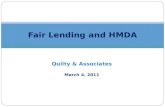 Quilty & Associates March 4, 2011 Fair Lending and HMDA.