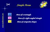 Area of a rectangle Area of composite shapes Area of a right-angled triangle  Simple Areas.