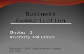 Chapter 2 Diversity and Ethics Business Communication Copyright 2010 South-Western Cengage Learning.