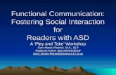 Functional Communication: Fostering Social Interaction for Readers with ASD A ‘Play and Take’ Workshop Geni Moots-Plotnick, M.A., SLP Regional Autism.