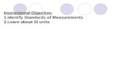 Instructional Objective: 1.Identify Standards of Measurements 2.Learn about SI units.