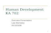1 Human Development KA 702 Overview Presentation Lala Mamedov 05/10/2008.