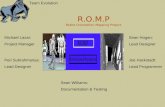 R.O.M.P Robot Orientation Mapping Project Team Evolution Peri Subrahmanya: Lead Designer Michael Lazar: Project Manager Sean Hogan: Lead Designer Joe Hackstadt: