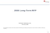 1 2006 Long-Term RFP ENTERGY SERVICES, INC. February 2006 This presentation summarizes certain matters related to ESI’s 2006 Long-Term Request for Proposals.