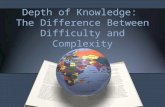 Depth of Knowledge: The Difference Between Difficulty and Complexity In Person Day 1.