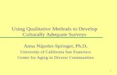 1 Using Qualitative Methods to Develop Culturally Adequate Surveys Anna Nápoles-Springer, Ph.D. University of California San Francisco Center for Aging.