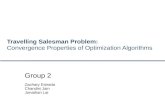 Travelling Salesman Problem: Convergence Properties of Optimization Algorithms Group 2 Zachary Estrada Chandini Jain Jonathan Lai.