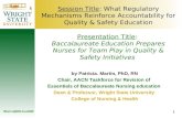 1 Martin-QSEN-June2008 1 Session Title: What Regulatory Mechanisms Reinforce Accountability for Quality & Safety Education by Patricia. Martin, PhD, RN.
