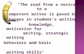 "The road from a novice to a competent writer is paved by changes in student's writing knowledge, motivation for writing, strategic writing behaviors and.