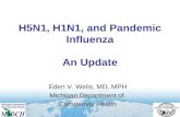 H5N1, H1N1, and Pandemic Influenza An Update Eden V. Wells, MD, MPH Michigan Department of Community Health.