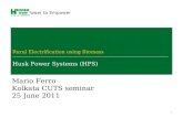 COVER 1 Rural Electrification using Biomass Husk Power Systems (HPS) Power to Empower Mario Ferro Kolkata CUTS seminar 25 June 2011.