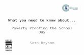 What you need to know about... Poverty Proofing the School Day Sara Bryson.
