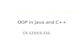 OOP in Java and C++ CS 123/CS 231. Outline zProgram Structure and Execution zEncapsulation and Inheritance zObjects, Variables, and Arrays zConstructors.