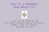 You’re a Member… Now What???? Jayne Lutz MS, PHCNS-BC, RN STTI Region 13 North American Coordinator Member, Gamma Zeta Chapter February 22, 2012 1.