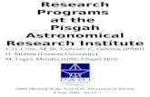 Research Programs at the Pisgah Astronomical Research Institute J. D. Cline, M. W. Castelaz, C. Osborne (PARI) D. Moffett (Furman University) M. Lopez-Morales.