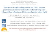 Synthetic H-alpha diagnostics for ITER: inverse problems and error estimations for strong non- Maxwellian effects and intense divertor stray light A.B.