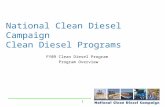 1 National Clean Diesel Campaign Clean Diesel Programs FY09 Clean Diesel Program Program Overview.