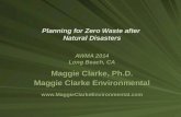 Planning for Zero Waste after Natural Disasters AWMA 2014 Long Beach, CA Maggie Clarke, Ph.D. Maggie Clarke Environmental .