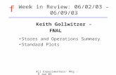 F All Experimenters' Mtg - 9 Jun 03 Week in Review: 06/02/03 –06/09/03 Keith Gollwitzer – FNAL Stores and Operations Summary Standard Plots.