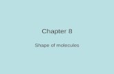 Chapter 8 Shape of molecules. VSEPR- Stands for: Valence-shell electron pair repulsion theory. States that pairs of valence e- arrange as far apart as.