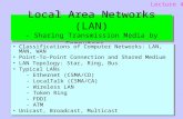 Local Area Networks (LAN) - Sharing Transmission Media by Computers - Classifications of Computer Networks: LAN, MAN, WAN Point-To-Point Connection and.